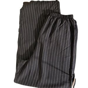 Liz Baker Essentials Pull On Dark Blue White Pin‎ Strips Oversized Women’s Large